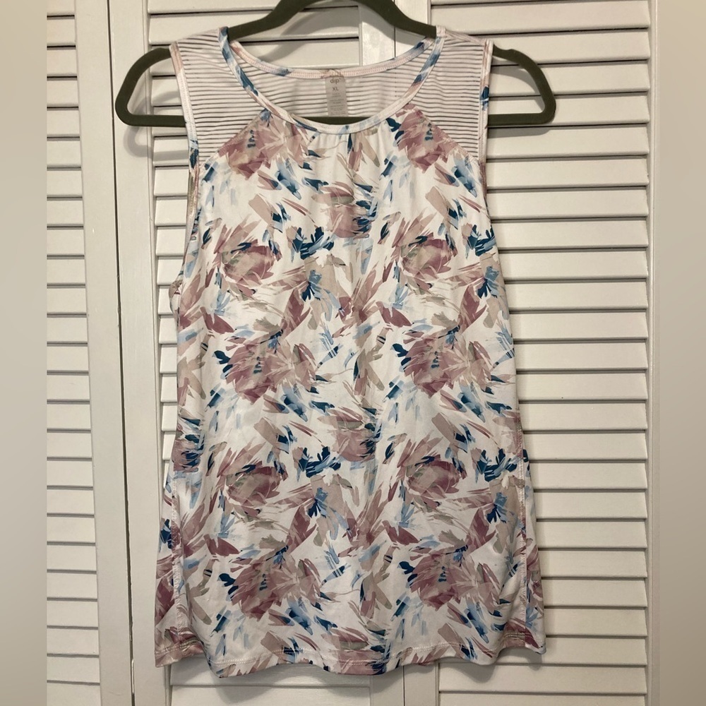 Dip White And Purple Watercolor Workout Tank Top Size Extra Large